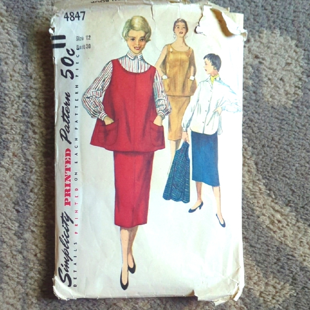 Simplicity 4847 Vintage 1950's Sewing Pattern